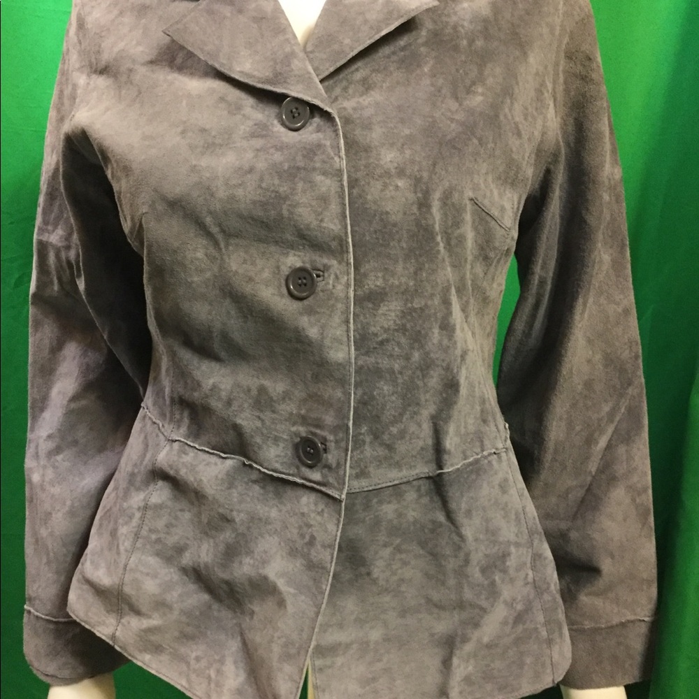 Women’s Gray/Blue Leather Jacket